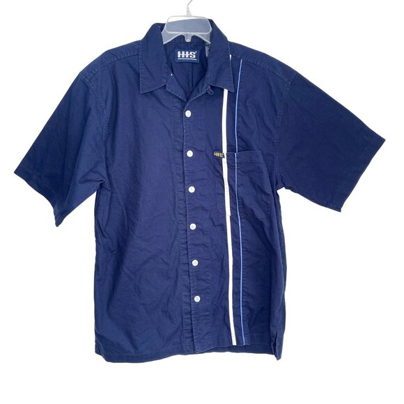 Vintage h.i.s. HIS Short Sleeve Shirt Cuban Bowling Henry I Siegel Size L - Picture 1 of 7